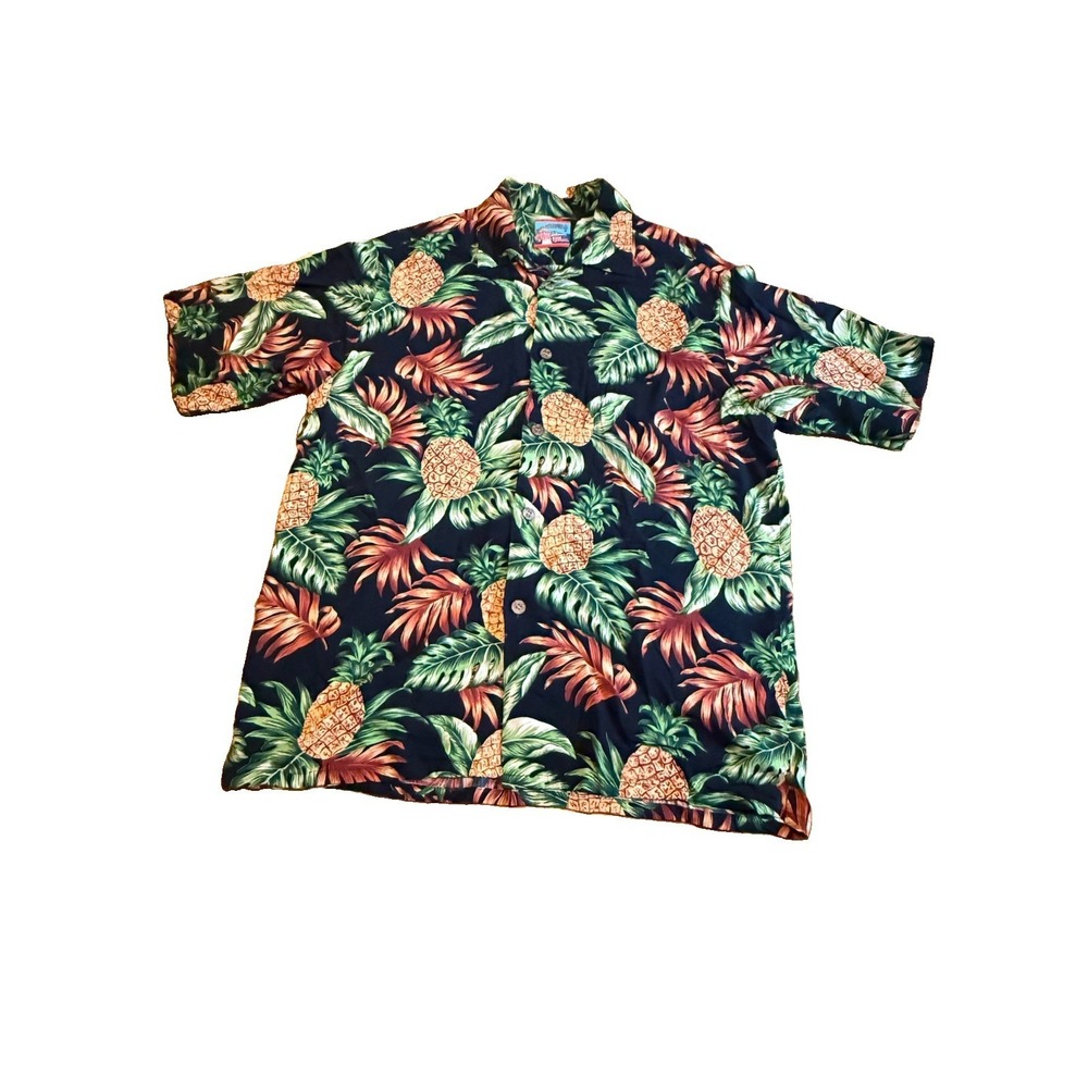 Reyn Spooner Joe Kealohas‎ Shirt Men's XL Hawaiian Tropical Pineapple Vintage